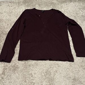 Men's Burgundy Long Sleeve Shirt
